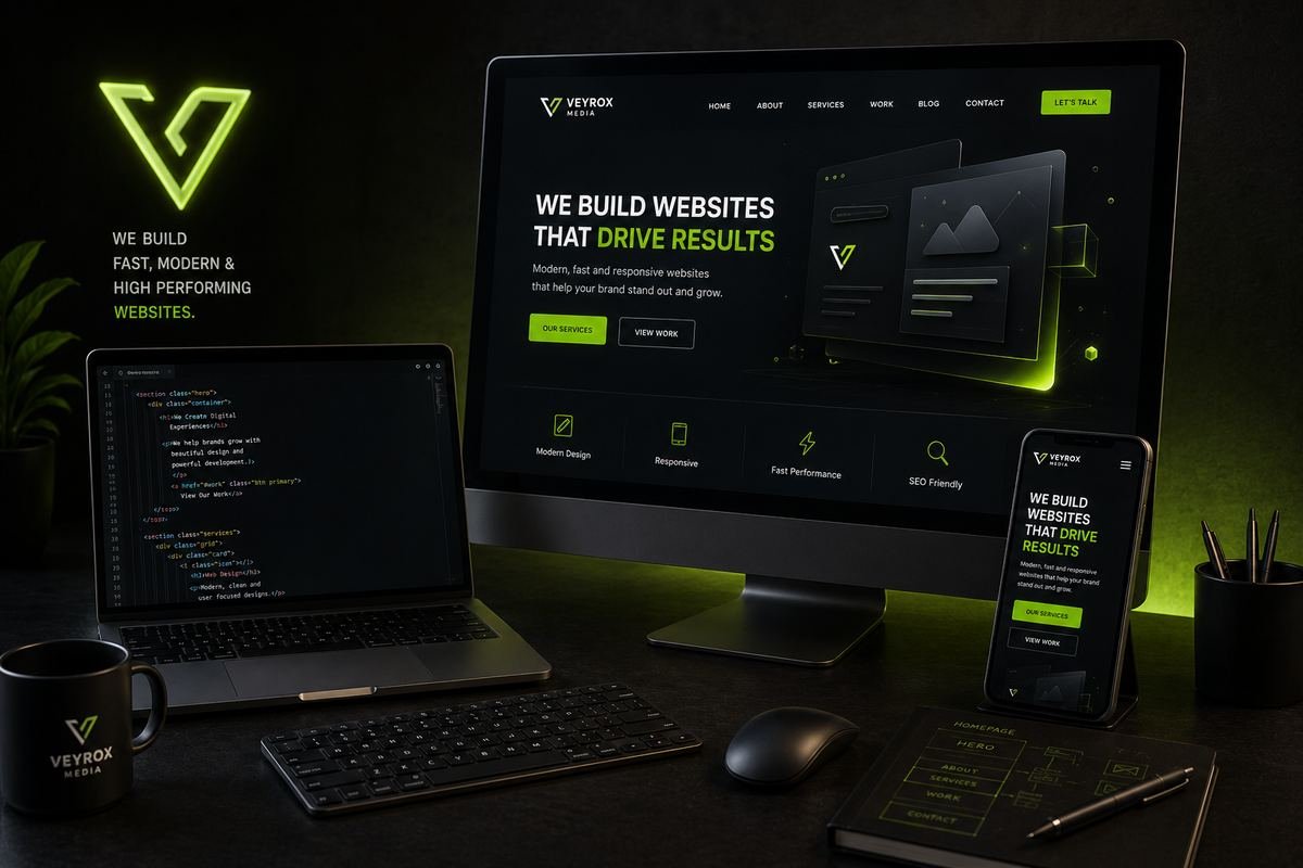 Website design on screen